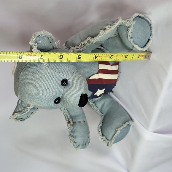 Denim Jean USA Star Teddy Bear Dan Dee Vintage 1990s July 4 Plush - Picture 3 of 11